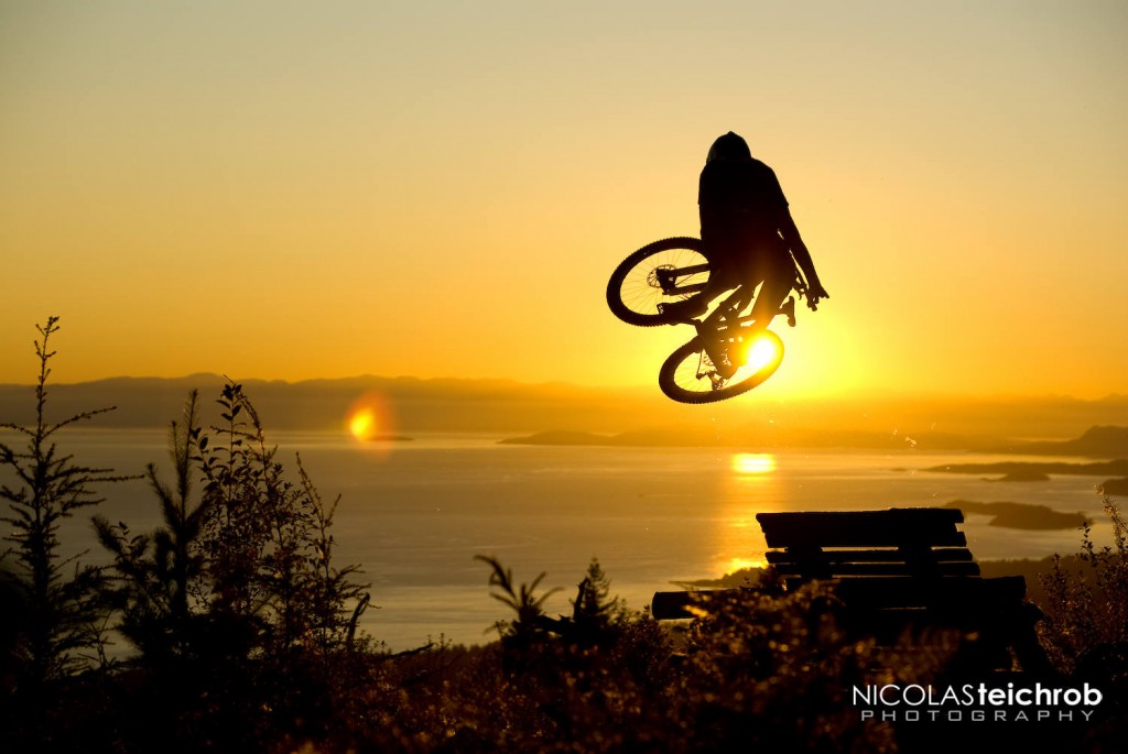 Dylan Dunkerton jumping into the sunset on the Sunshine Coast, B